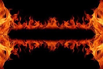 Creative design with orange fire pattern on a dark background for banner use