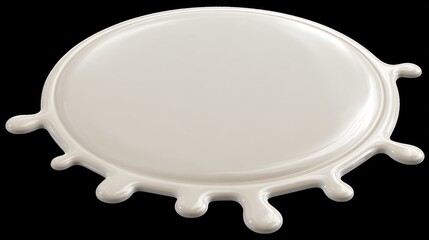 A white liquid splashing on a circular surface viewed from directly above the scene