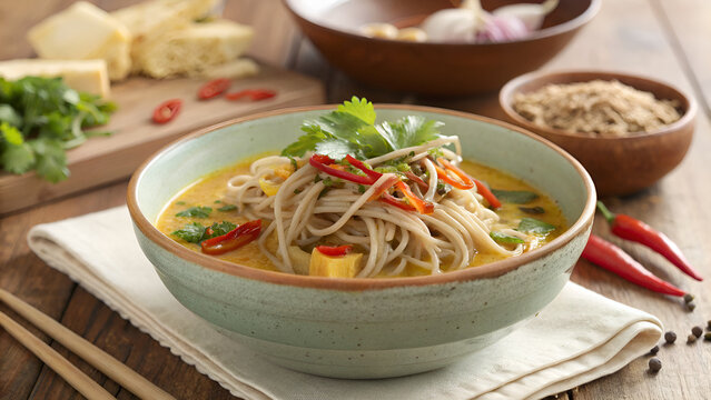 Authentic Bhutanese Puta Buckwheat Noodles Dish