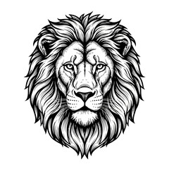 Fototapeta premium Majestic Lion Head Illustrative Drawing Symbolizing Strength and Power