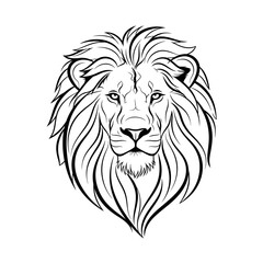 Fototapeta premium Majestic Lion Head Emblem Vector Illustration Detailed Stylized King of the Jungle Portrait