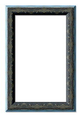 Textured antique style picture frame on transparent