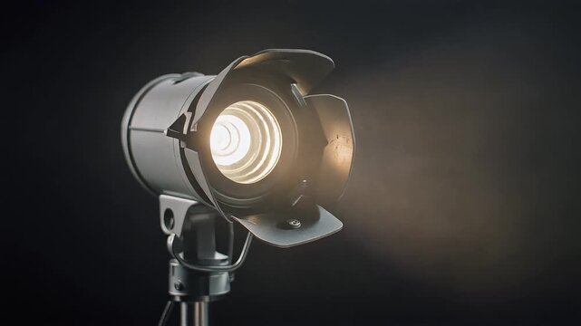 Professional studio strobe light on tripod for photography and videography