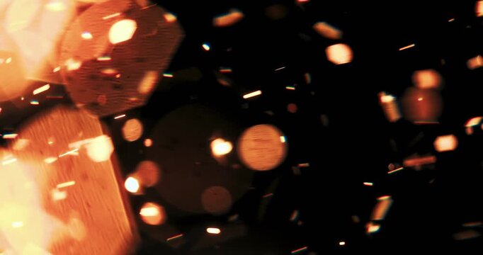 Experience dynamic metallic sparkles set against a dark backdrop, which are perfect for enhancing motion graphics, creating stunning visual effects, and adding flair to abstract design projects