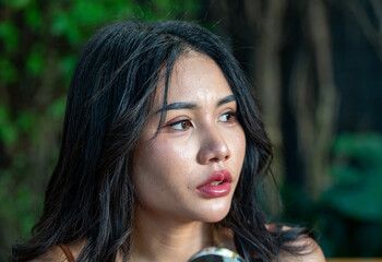 Naklejka premium Thai Female Portraits and Facial Expressions