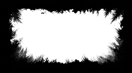 Grassy field with white space in the center viewed from a high vantage point on a sunny day