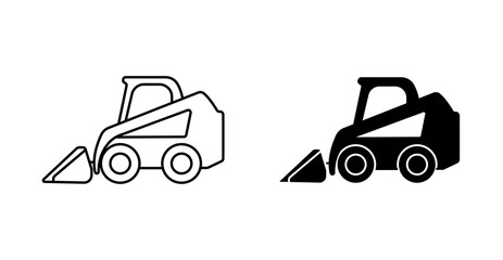 Skid Steer Loader Construction Equipment Line Icon