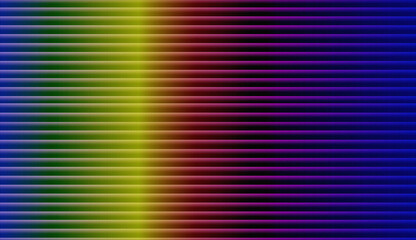 Rainbowcolored horizontal lines transition from blue to green to yellow to red and back to blue creating a vibrant striped pattern