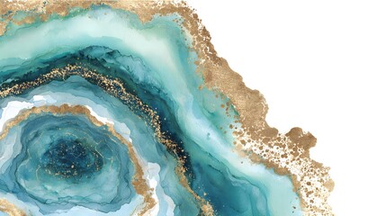 Obraz premium Abstract Blue and Gold Watercolor Background Artistic Luxury Texture and Creative Design Concept