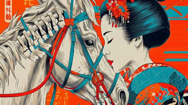 Whispers of Kinship: Woman and Horse in Harmony, ai generated.