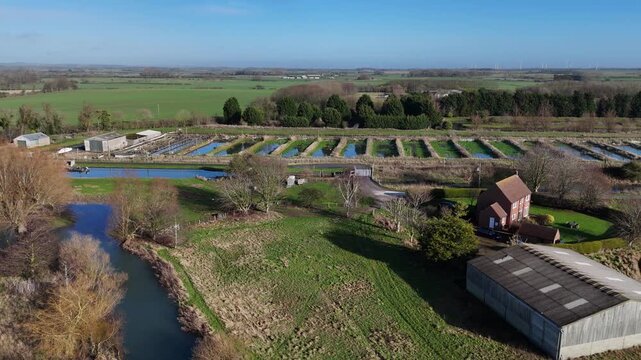Trout Farm ponds Fishery view Yorkshire