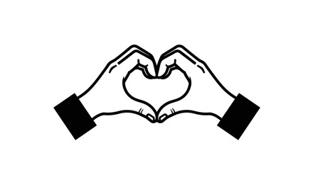 Fototapeta premium Human Hands Forming a Heart Shape, Symbolizing Love and Kindness, isolated white background
