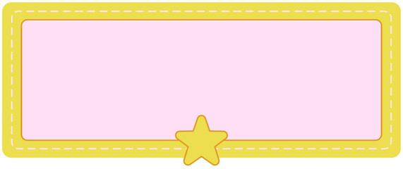 Yellow Decorative Label With Yellow Stitched Border and Star Accent