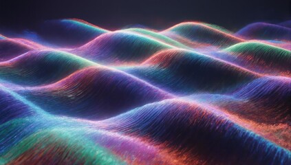 Fototapeta premium Abstract colorful wavy pattern with illuminated strands, a cosmic flow