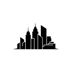 Obraz premium Modern City Skyline Silhouette Icon Design Vector Illustration