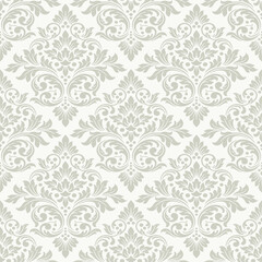 Fototapeta premium Vintage damask seamless pattern wallpaper, classic damask seamless pattern design, floral damask pattern vector for Wallpaper, Fabric, Branding, Packaging, Invitations, Wedding, Home Decor Design