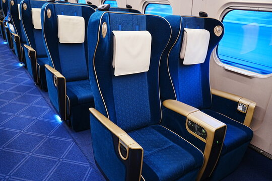 JR East, Interior of Hokuriku Shinkansen, Bullet Train, Hakutaka in Japan - 日本 JR東日本 北陸新幹線 はくたか 車内