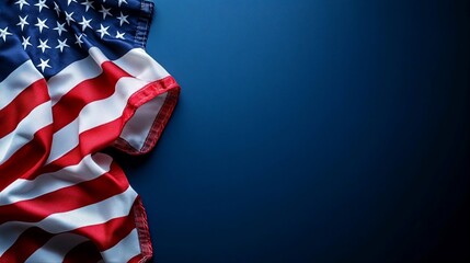 american flag frame on textured background with copy space