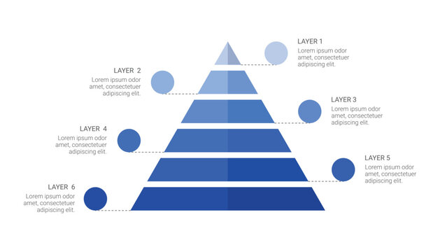 Six Layer Pyramid Infographic Diagram for Business Presentation