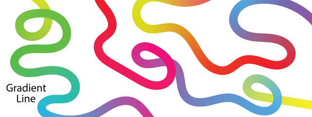 Obraz premium Bold hand drawn colorful curved lines and swirled