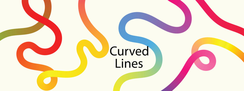 Abstract wavy line background , gradient color shapes pattern with bold wave lines.