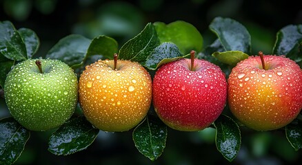 Obraz premium Natural red apple displaying freshness and hydration image