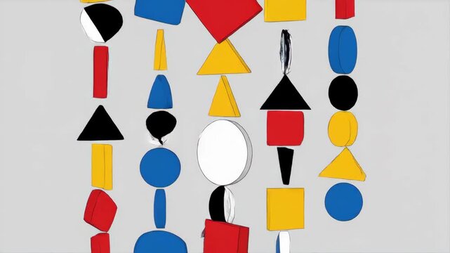 Abstract Geometric Shapes Mobile Art.