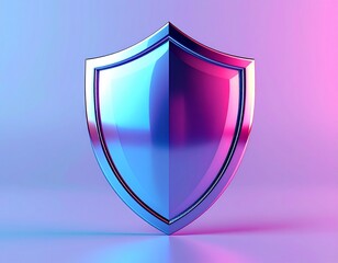 Cybersecurity Concept with Shield Icon on Abstract Background