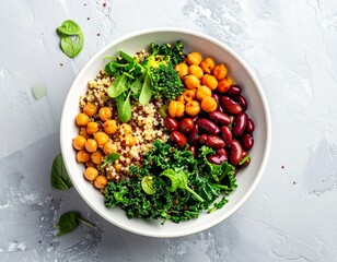 Plant-Based Protein Bowl Top View (No Packaging)