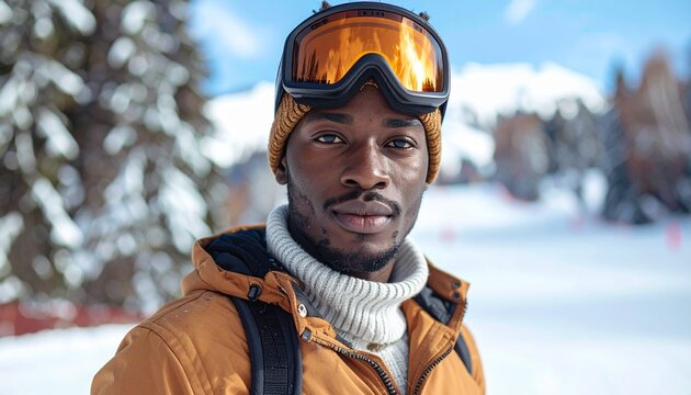 Junger Mann auf der Skipiste