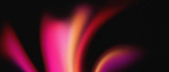 Abstract background texture featuring vibrant magenta, pink, orange, and deep red light flares with noticeable film grain effect