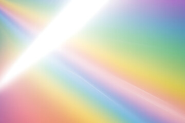Obraz premium Bright Spectrum Rainbow Light Ray with Soft Prism Glow and Gradient Colors on Clean White Background