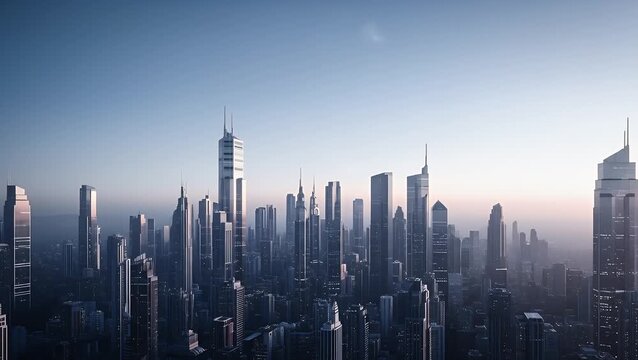 Romantic jet stream heart shape dissipates over vast metropolitan skyline