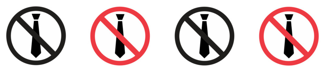 no tie dress code vector icons
