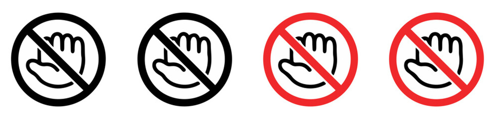 do not touch warning icon set © graphixecho