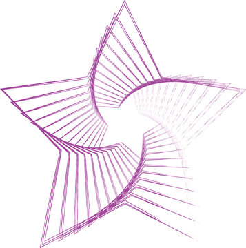 Abstract star design with radiating lines