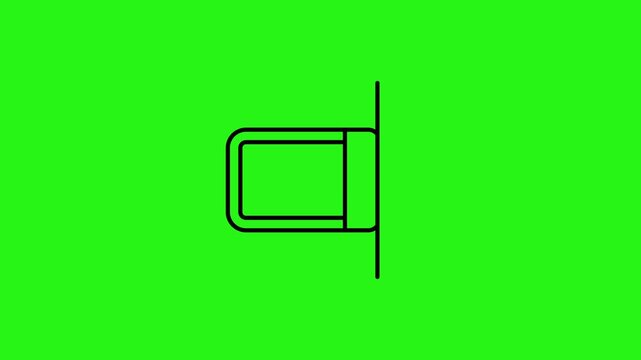 Connecting usb icon animation on green screen background for data transfer concept