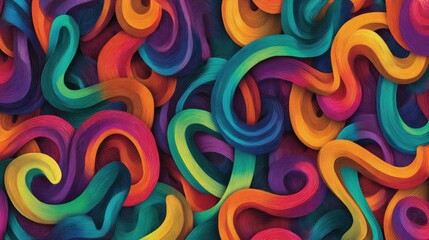 Fototapeta premium Abstract colorful curved shapes design vector background art