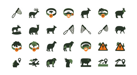 Collection of Animal and Outdoor Icons.