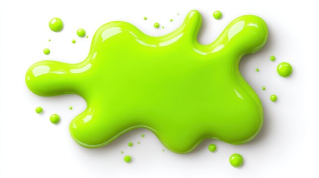 Neon green slime blob with clip-path cutout on white background for playful prank concept