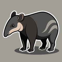 Obraz premium Cartoon Tapir Illustration with Clean Lines and Simple Color