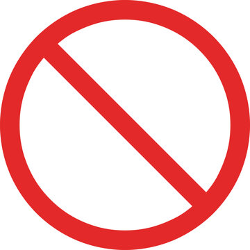 No Symbol Vector Icon Prohibition Sign with Circle Slash