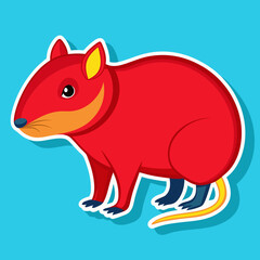 Obraz premium Cartoon Pacarana Rodent Illustration on a Light Blue Background