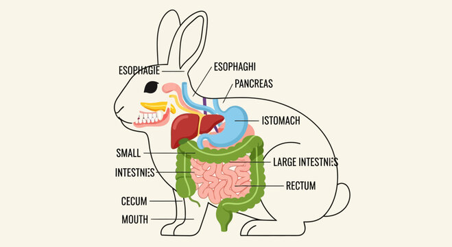 Rabbit Digestive System Anatomy Diagram - Veterinary Education