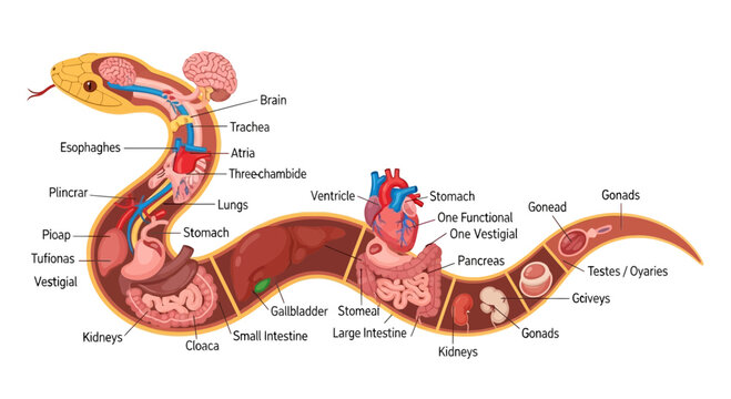 Snake Anatomy Diagram: Internal Organs and Systems Explained