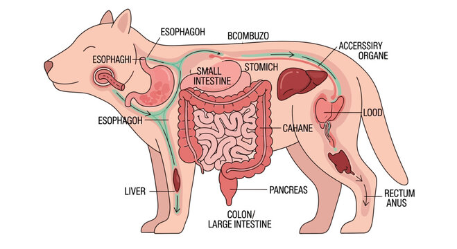 Dog Digestive System Anatomy Diagram
