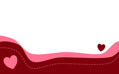 Romantic Layered Heart Frame With Pink and Red Paper Cut Style