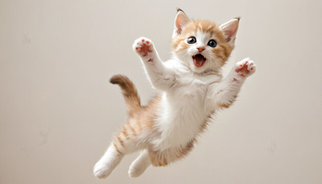 K&auml;tzchen springt durch die Luft