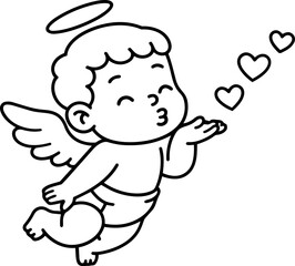 Cupid valentines day cute drawing illustration
