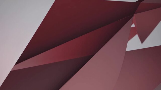 A red and white abstract painting with a lot of red. The painting is made up of many different shapes and lines